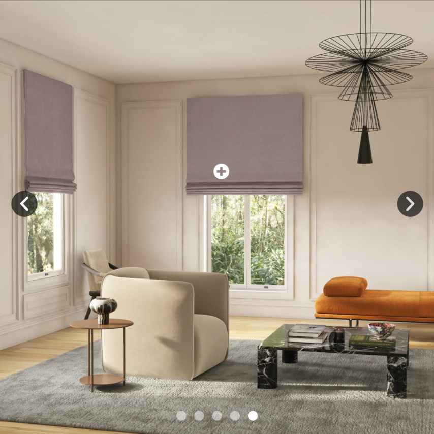 Roman blind treatment in a contemporary professional interior